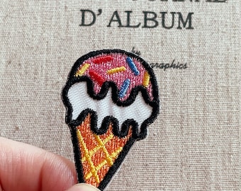 Ice cream Patch, Ice cream Iron-On Patch, Ice cream Iron-On Badge