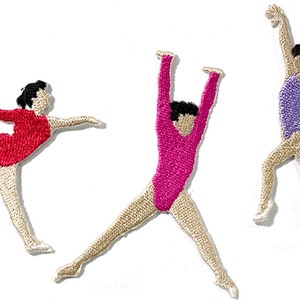 Gymnastics Female Patch, Gymnastics Iron-On Patch, Gymnastics Girl Iron-On Badge, Gymnastics Embroidered