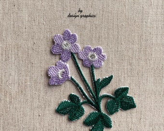 Violet Wild Flower Patch, Flower Patch, Flower  Iron-on Patch, Flower Iron-On Badge, Flower  Embroidered