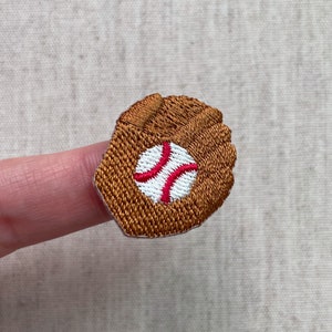 Tiny Baseball Glove Patch, Baseball  Iron-on Patch,  Baseball  Embroidered