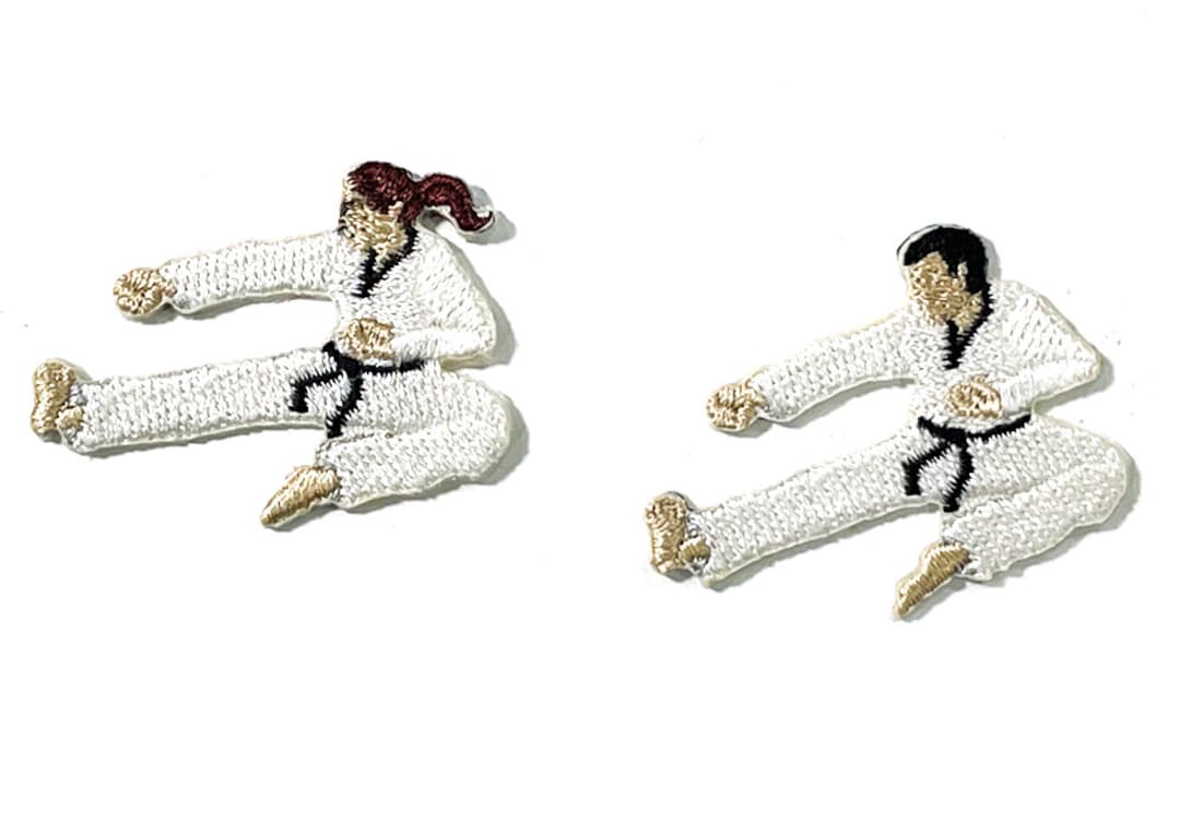 Taekwondo Patch TKD Kick Ironon Patch Taekwondo Embroidery Etsy