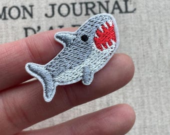 NEW! Cute Shark Embroidery Patch Iron On Applique, Cartoon Animal Patch