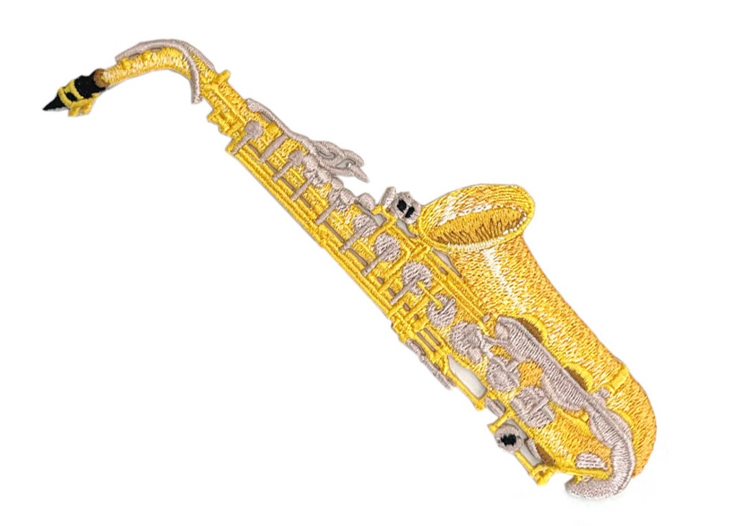 Big Saxophone Patch, Saxophone Ironon Patch, Musical Instrument