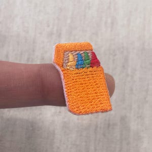 NEW! Tiny Crayon Patch, Crayon Iron-on Patch, Crayon Embroidered, Stationery Lover