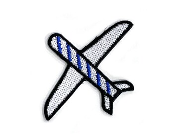 Airplane Patch, Travel  Iron-on Patch, Airplane Iron-On Badge, Airplane  Embroidered