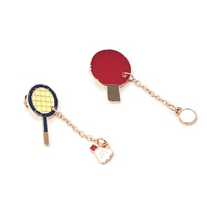 Ping-Pong Table Tennis Badge, Badminton pin, Chain Badge, Enamel Pin, Metal Pin