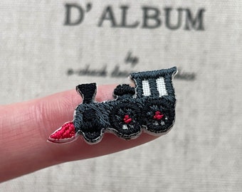 Tiny Train Patch, Trian Engine Iron-on Patch, Steam Train Embroidered