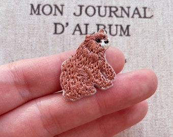 Tiny Bear Patch,  Small Bear patch, Bear Iron on, Bear Applique, Gift for Animal lovers