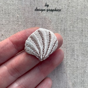 Tiny Seashell Patch, Small  Seashell patch,  Clam Iron on, Clam Applique, Gift for Marine Animal lovers
