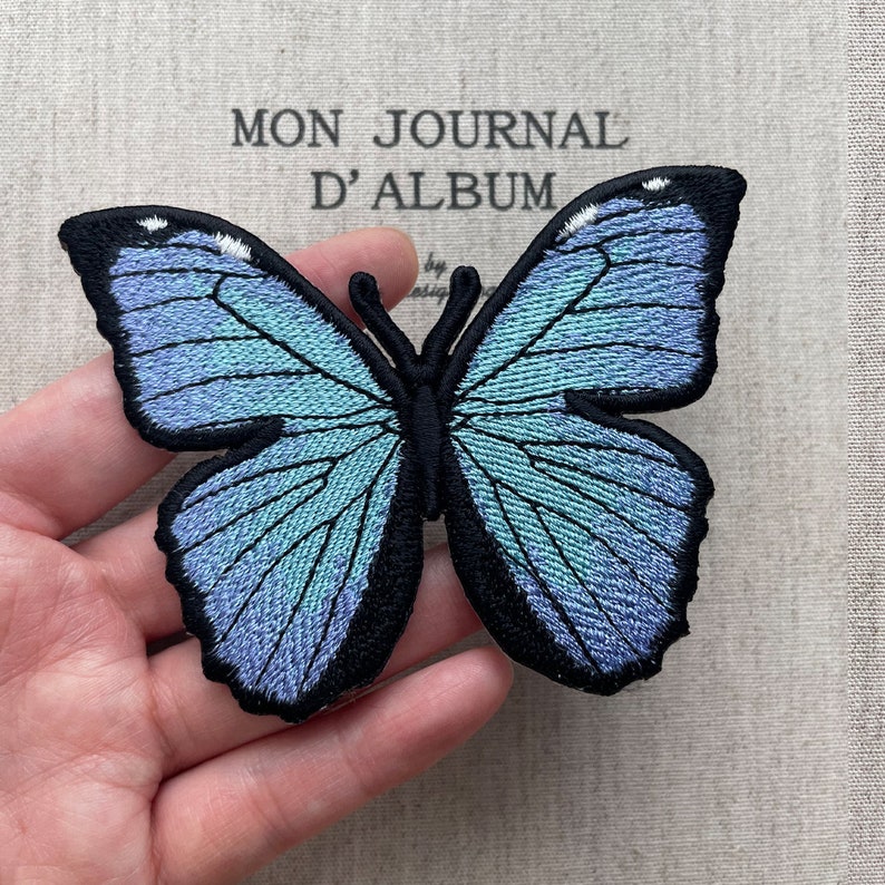 Blue Butterfly Patch Butterfly Iron On Butterfly Applique Etsy