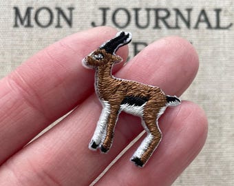 Tiny Gazella Patch, Gazella Iron-On Patch, Gazella Embroidery Patch