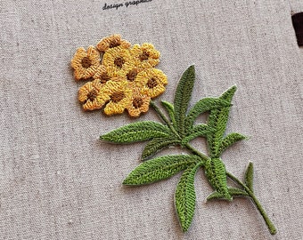 2PCS Perlen 3D Blumen Stckere Organza Applkatonen DY Aufnähen