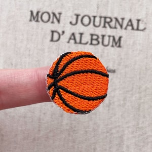 Tiny Basketball Patch, Basketball  Iron-on Patch,  Basketball  Embroidered