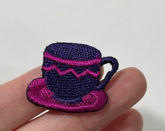 Tiny Coffee Cup Patch, Coffee Iron-On Patch, Cup Iron-On Badge