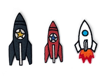 Rocket Patch, Rocket Space Iron-On Patch, Rocket Badge