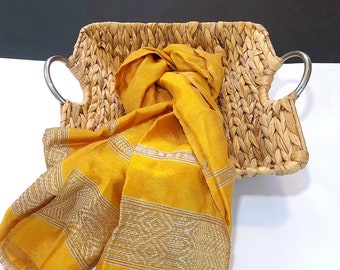 New hand woven gold Ethiopian/habesha scarf/shawl. (100% cotton)