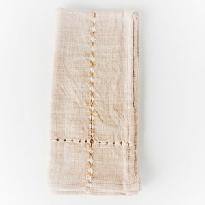 Authentic Ethiopian pulled cotton dinner napkin, hand woven artisan made napkins, decorative table napkins Beige