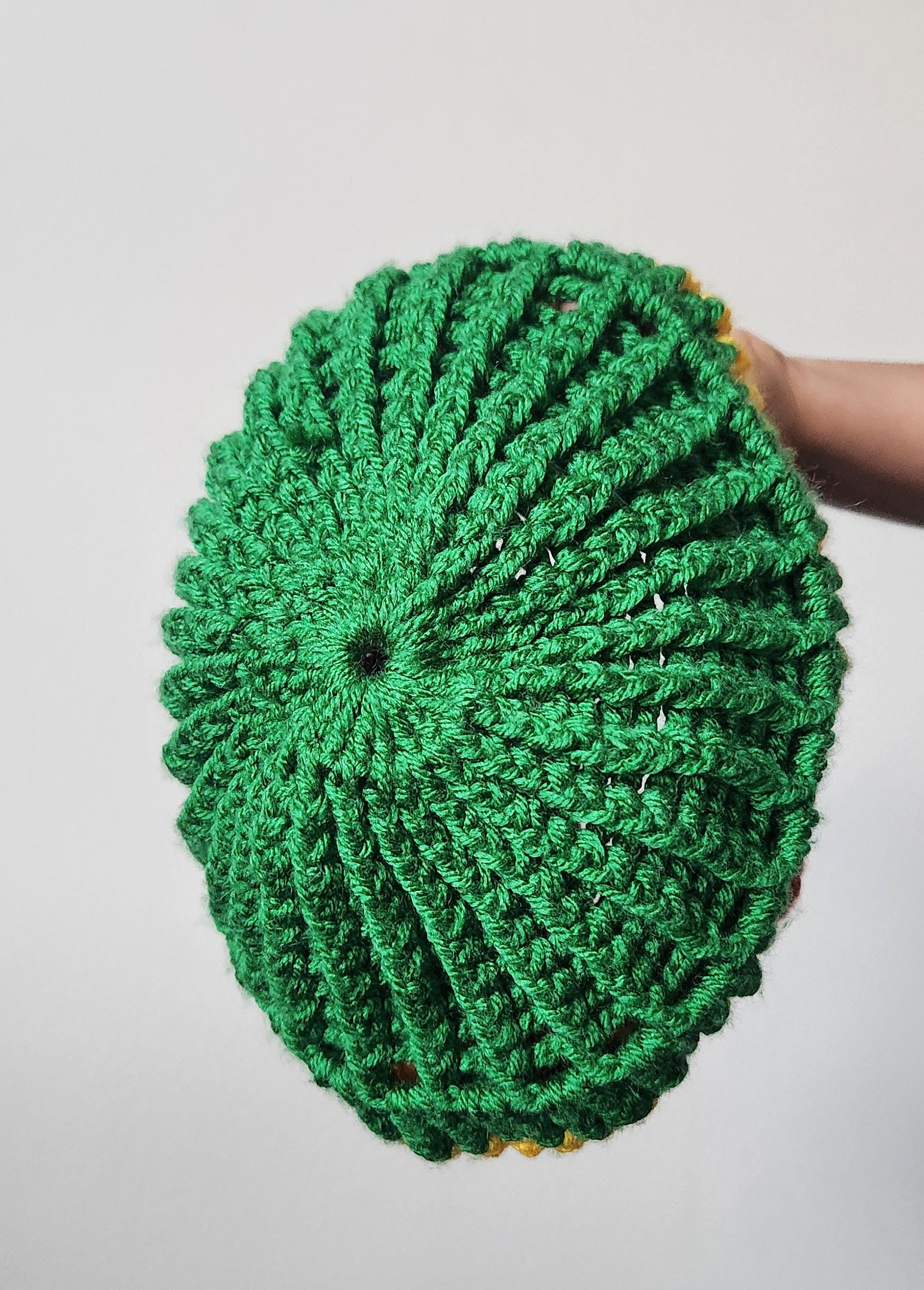 Hand Knit Ethiopian Flag Hat | Rasta Style Beanie | Red Green  display picture 1