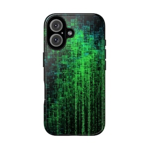 Stylish Phone Case featuring Matrix Design, Protective Phone Cover, Cool Gadget, Tech Accessories, Gift for Gamers, Unique Smartphone Case