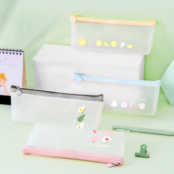 Clear kawaii pencil pouch stationery bag