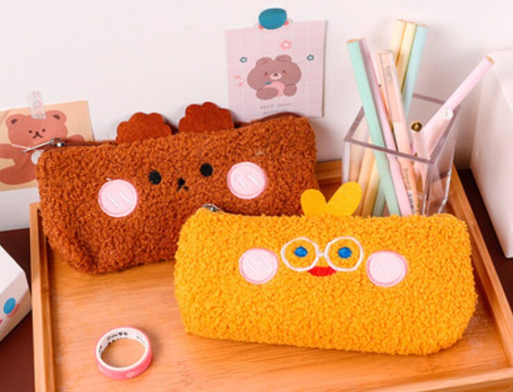 Cute animal pencil case stationery | Etsy