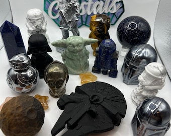 Star Wars Crystal Carvings Figurines Natural Stone Gifts for Him or Her collectors