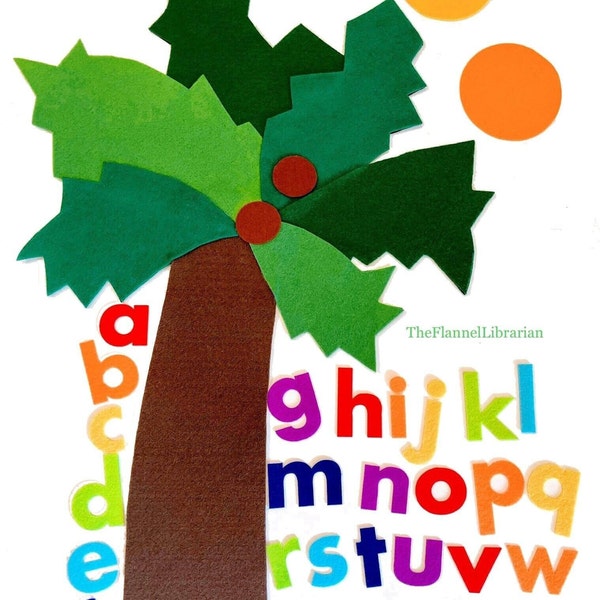 Chicka Chicka Boom Boom Large 24in. x 18in Felt Alphabet Tree for Toddler Preschool Flannel Board/ABCs Teaching/Circle Time Activity