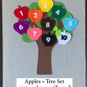10 Colorful Apples/Little Worm/Felt Set/Flannel Board Teaching/Preschool Circle Time/Storytime/Numbers/Colors 2 Songs/1 Activity image 7