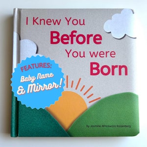 New Mom Gift/Personalized Baby Board Book/I Knew You Before You Were Born/Newborn Name Book/Baby Shower Gift/Rainbow Baby Gift