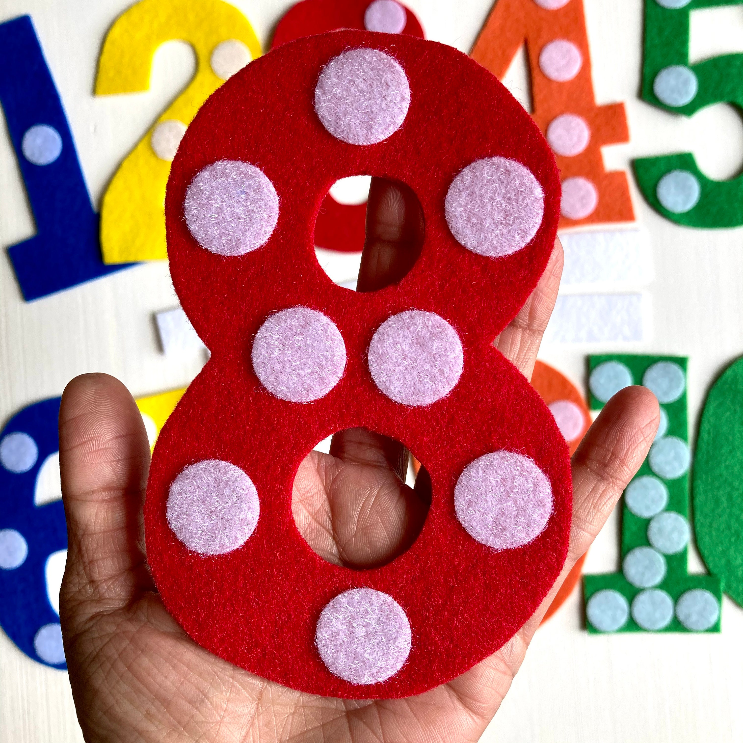 5 In. Dotted Felt Numbers 019 Early Math Felt Board/flannel Board