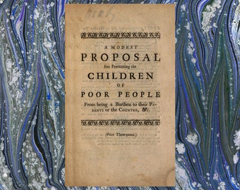 Jonathan Swift A Modest Proposal 1730 Facsimile of a Rare Pamphlet Renfield's Books