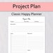 Project Plan Classic Happy Planner Printable Minimal Planner ...