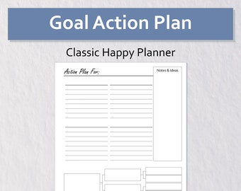 Goal Planner Printable | Happy Planner Inserts Printable | Productivity Planner | Goal Setting Planner | Goal Tracker | Digital Download