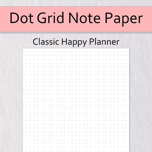 Dot Grid Notes Page Classic Happy Planner Size Insert - Etsy