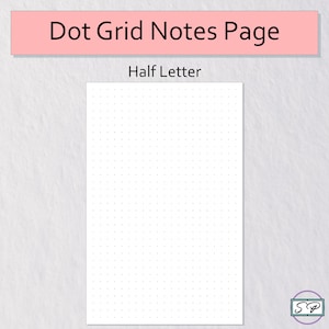 Dot Grid Notes Page Printable Half-Letter/Junior/TUL Size Planner Insert | Blank Notes Page | Bullet Journal | Discbound Planner Insert