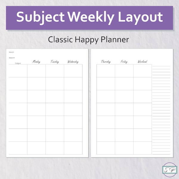 Happy Planner Student Layout Classic Etsy