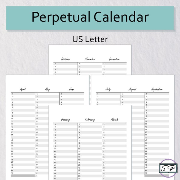 Perpetual Calendar - Etsy