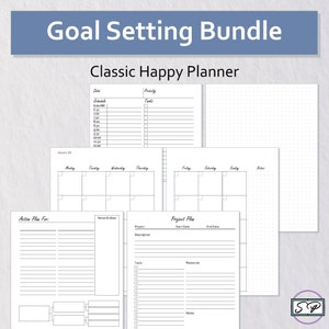 Goal Setting Bundle Printable for Classic Happy Planner | Productivity | Project Planner | Goal Setting | Project Management | Goal Tracker