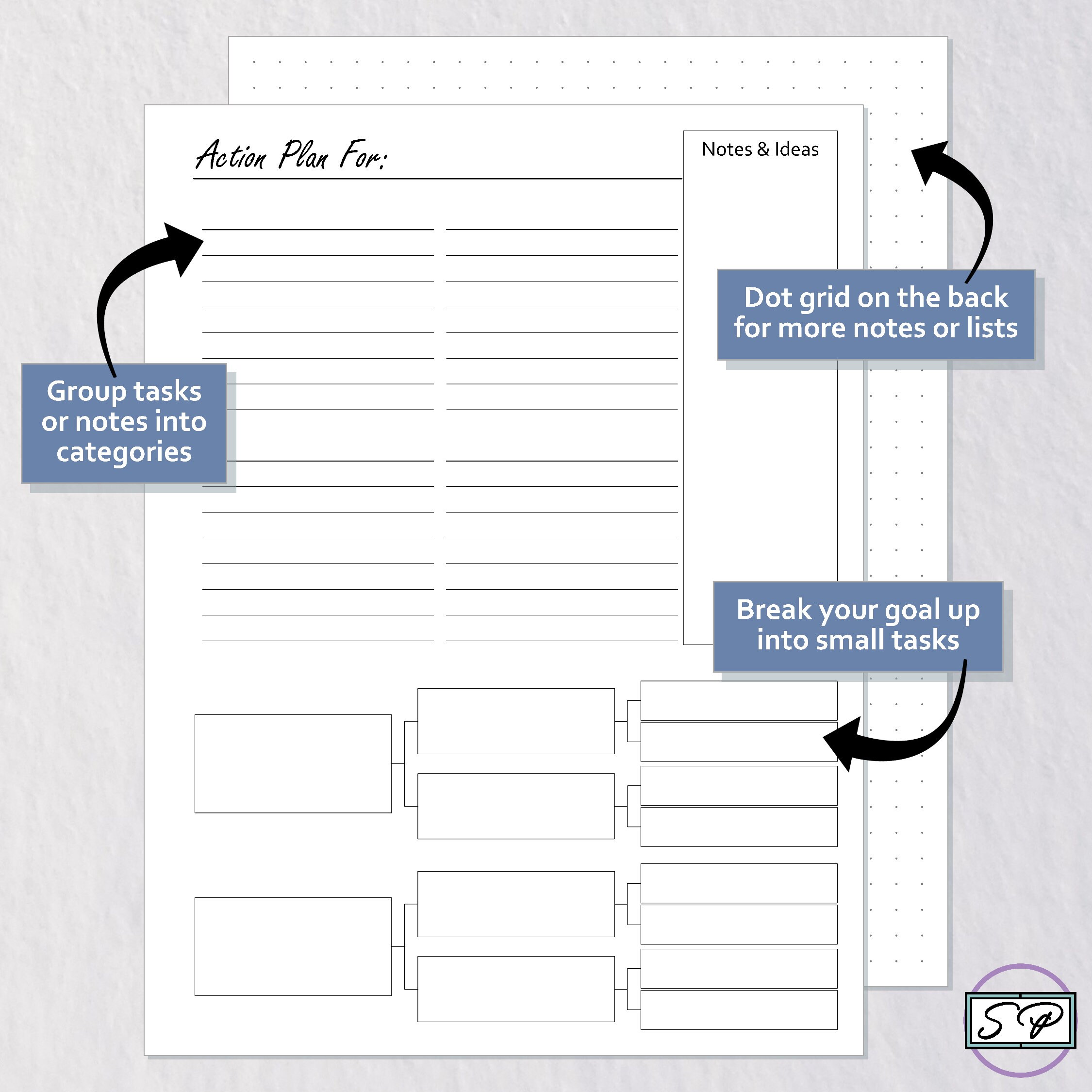 Goal Planner Printable | Happy Planner Inserts Printable | Productivity ...