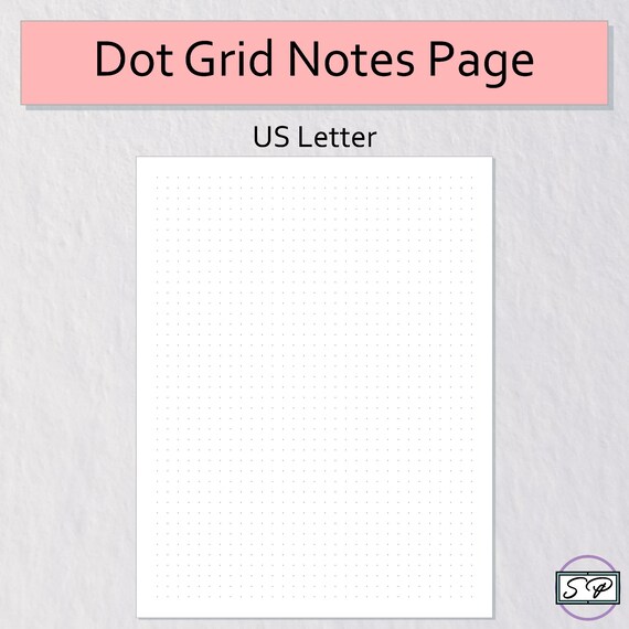 Dot Grid Notes Page US Letter Size Planner Insert Printable | Blank Notes Page | Bullet Journal