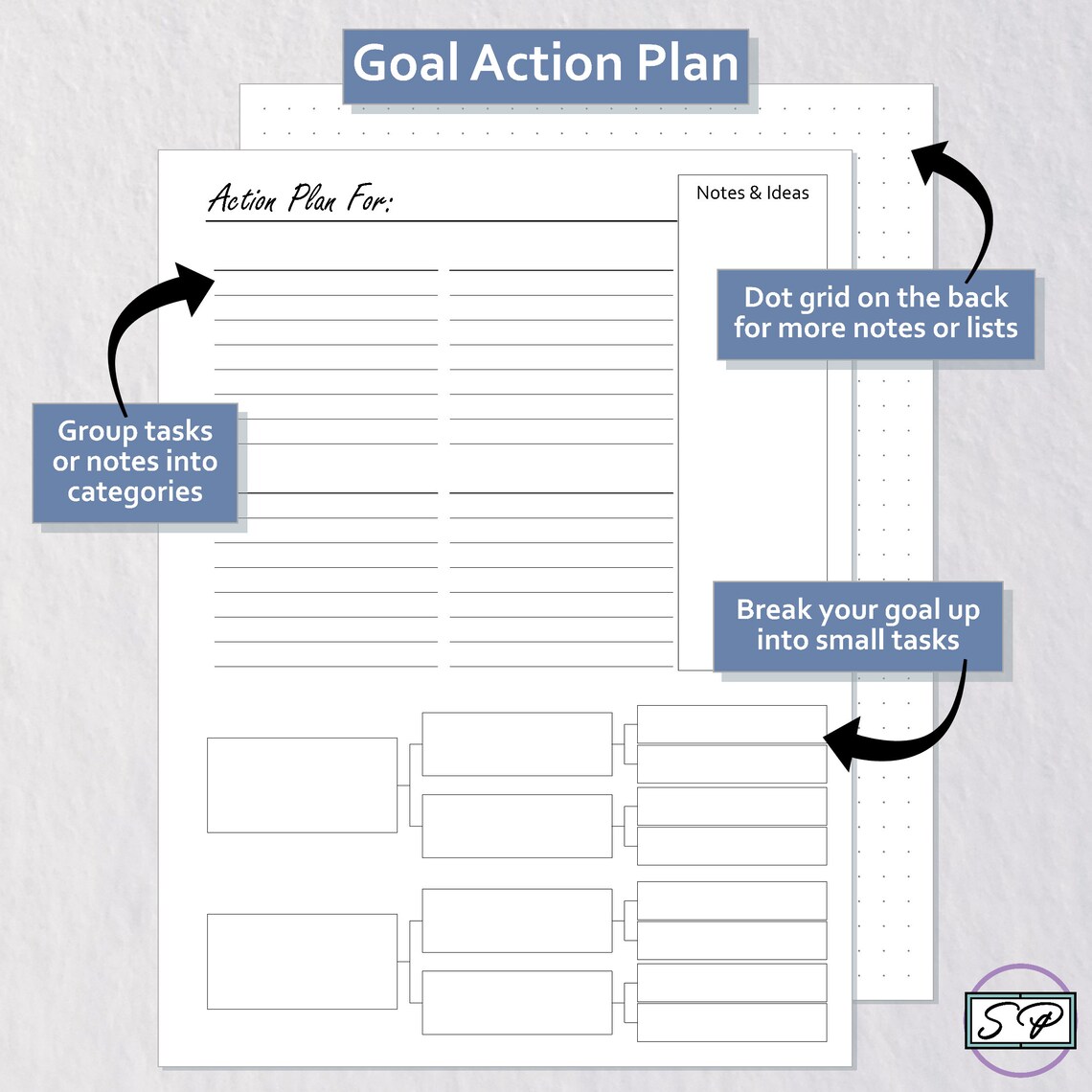 Goal Setting Bundle Printable for Classic Happy Planner Productivity ...