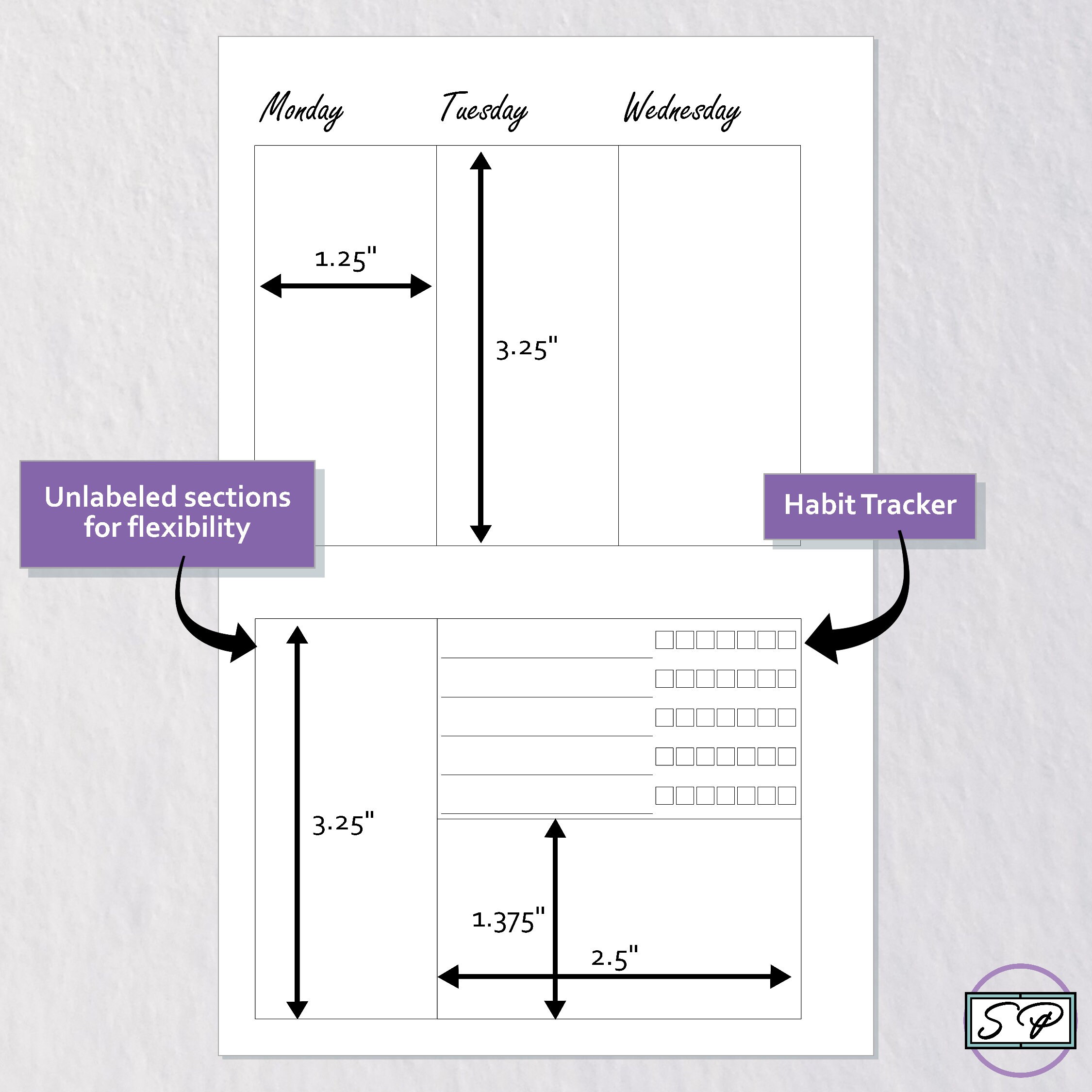 Weekly Undated Mini Happy Planner Insert Printable | Week on Two Pages ...