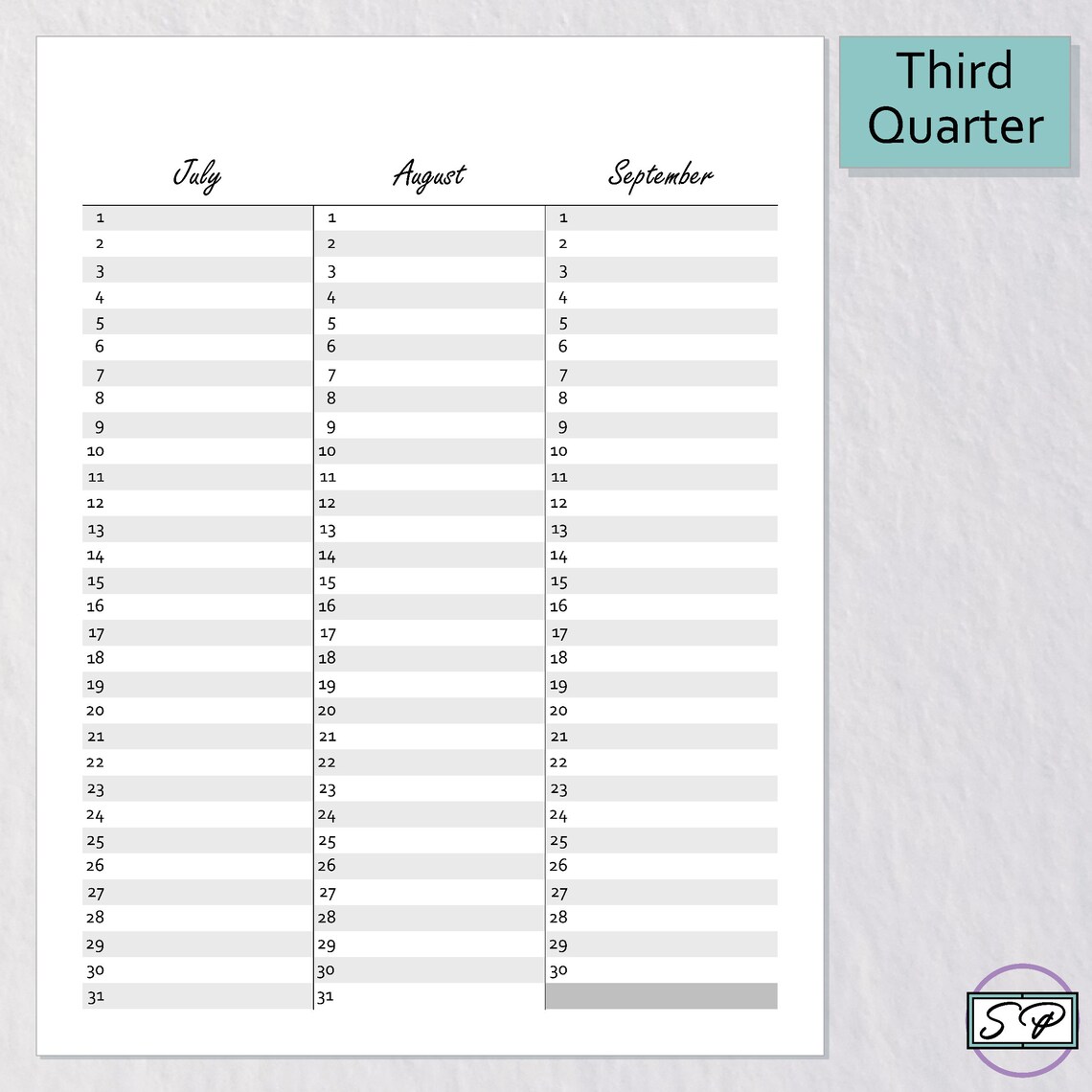 Perpetual Calendar Letter Size Printable Year at a Glance Vertical Perpetual Calendar Letter Size Printable Year at a Glance Vertical