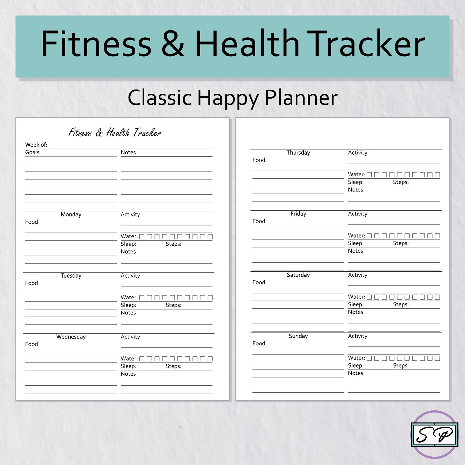 Happy Planner Fitness Journal Printable Fitness Planner Weight Loss