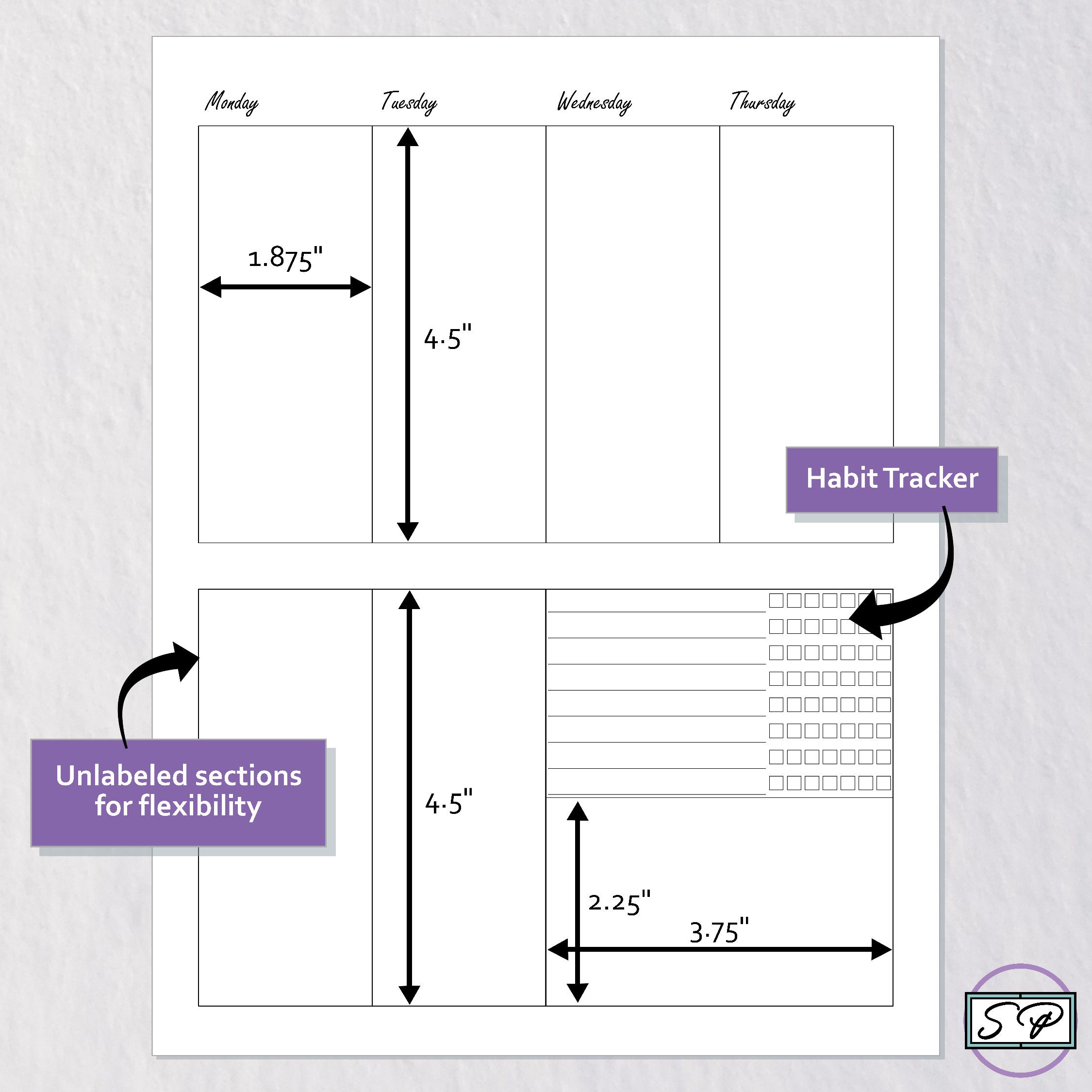 Undated Letter Size Weekly Planner Insert Printable Week on - Etsy