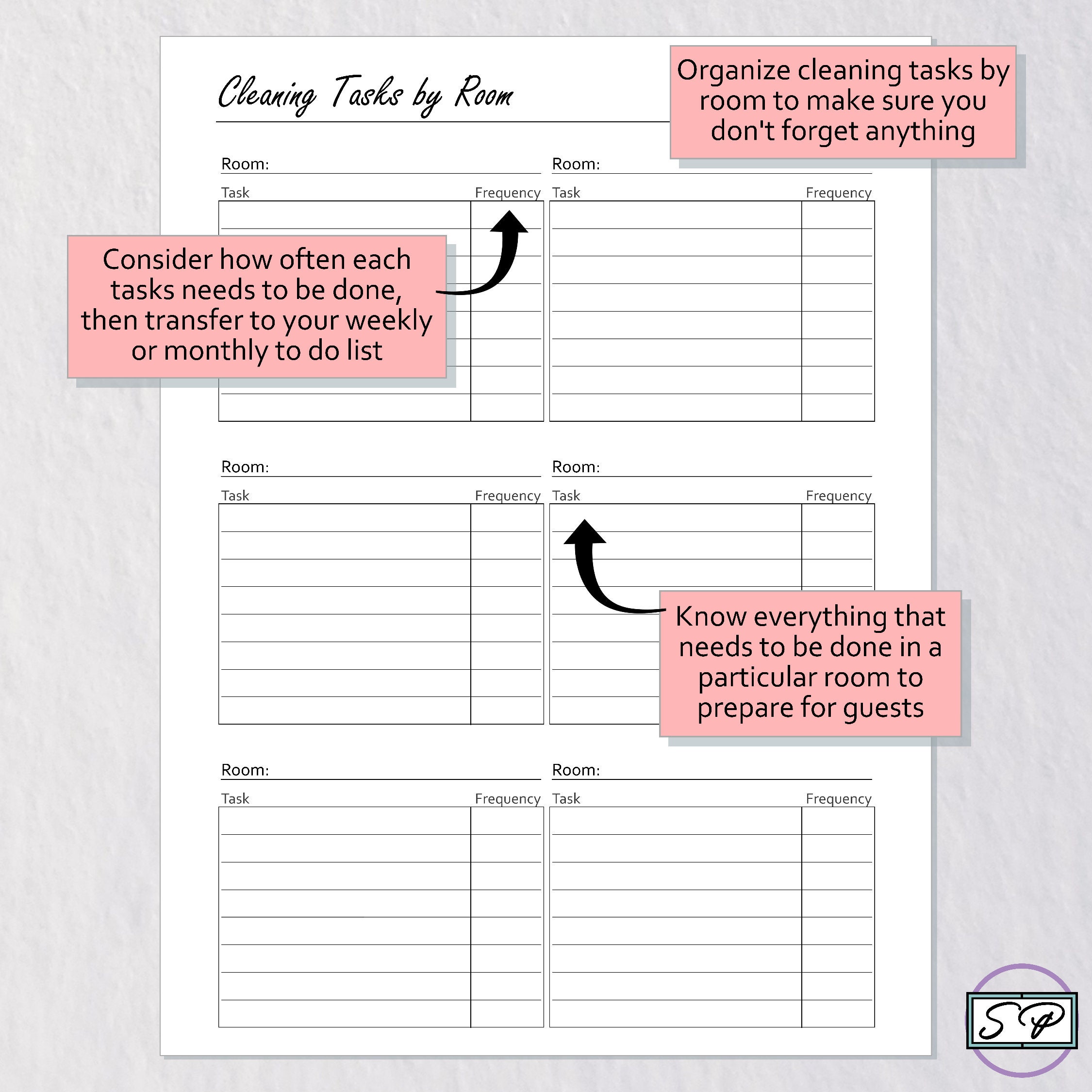 Cleaning &amp; Home Management Printable Planner for Classic Happy Planner ...