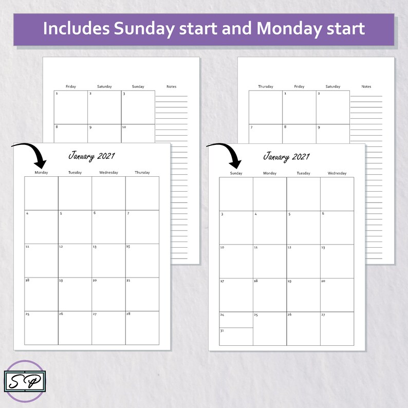 2021 Dated Monthly Layout Classic Happy Planner Printable Insert ...