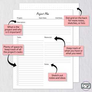 Project Plan Classic Happy Planner Printable | Minimal Planner ...