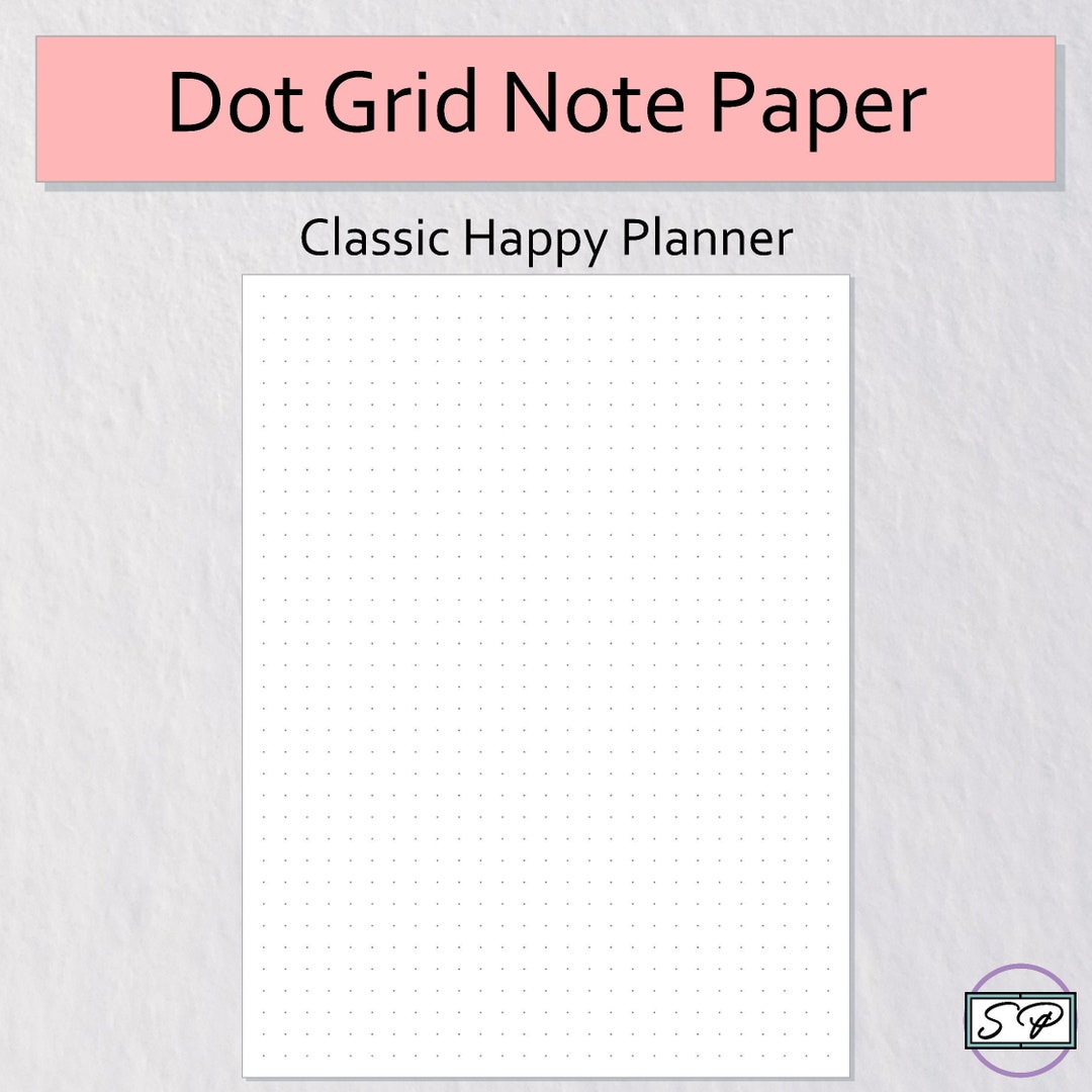 Dot Grid Notes Page Classic Happy Planner Size Insert - Etsy