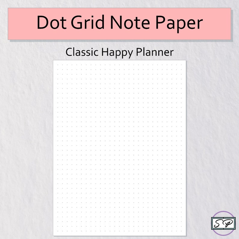 Dot Grid Notes Page Classic Happy Planner Size Insert - Etsy